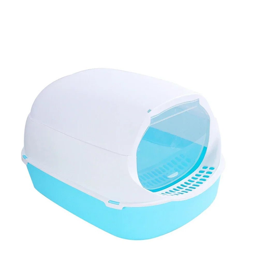 Cat Litter Box – Semi-Enclosed Splashproof Cat Toilet Tray