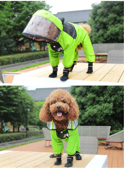 The Dog Face Waterproof Raincoat – Reflective Jumpsuit for Dogs