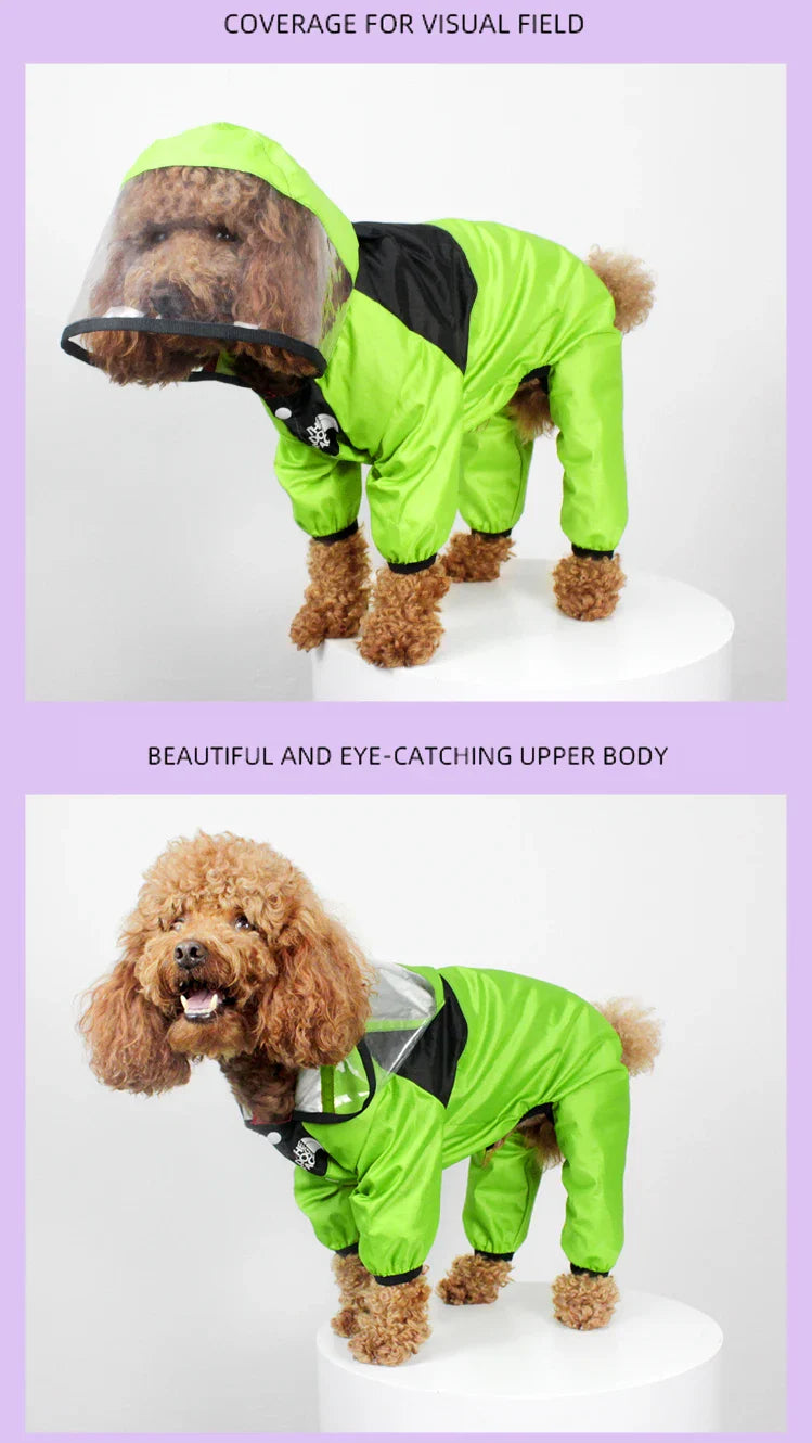 The Dog Face Waterproof Raincoat – Reflective Jumpsuit for Dogs