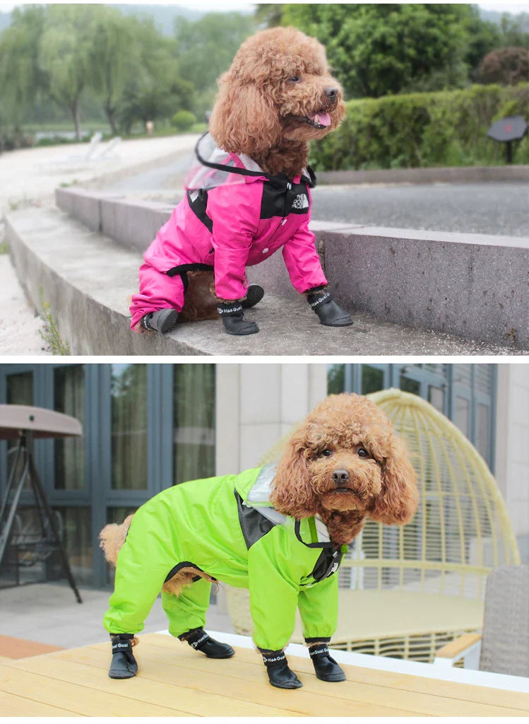 The Dog Face Waterproof Raincoat – Reflective Jumpsuit for Dogs