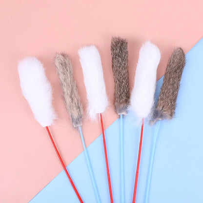 5pcs Cat Teaser Toy Set – Feather Wand & Bell Stick for Interactive Play