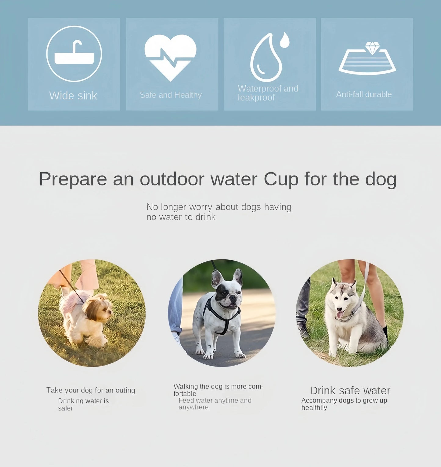 Portable Pet Water Bottle – Food & Water Container for Outdoor Travel