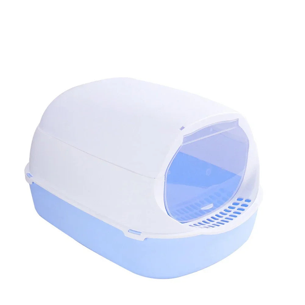Cat Litter Box – Semi-Enclosed Splashproof Cat Toilet Tray