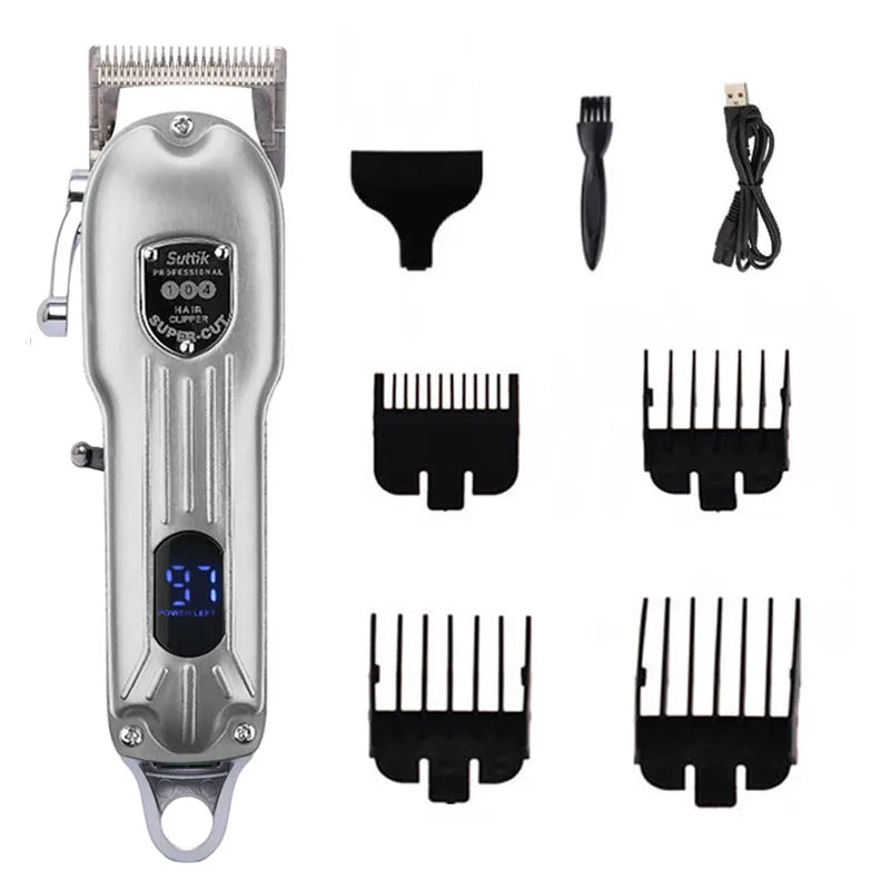 Professional Dog Hair Clipper – All-Metal Rechargeable Low-Noise Trimmer