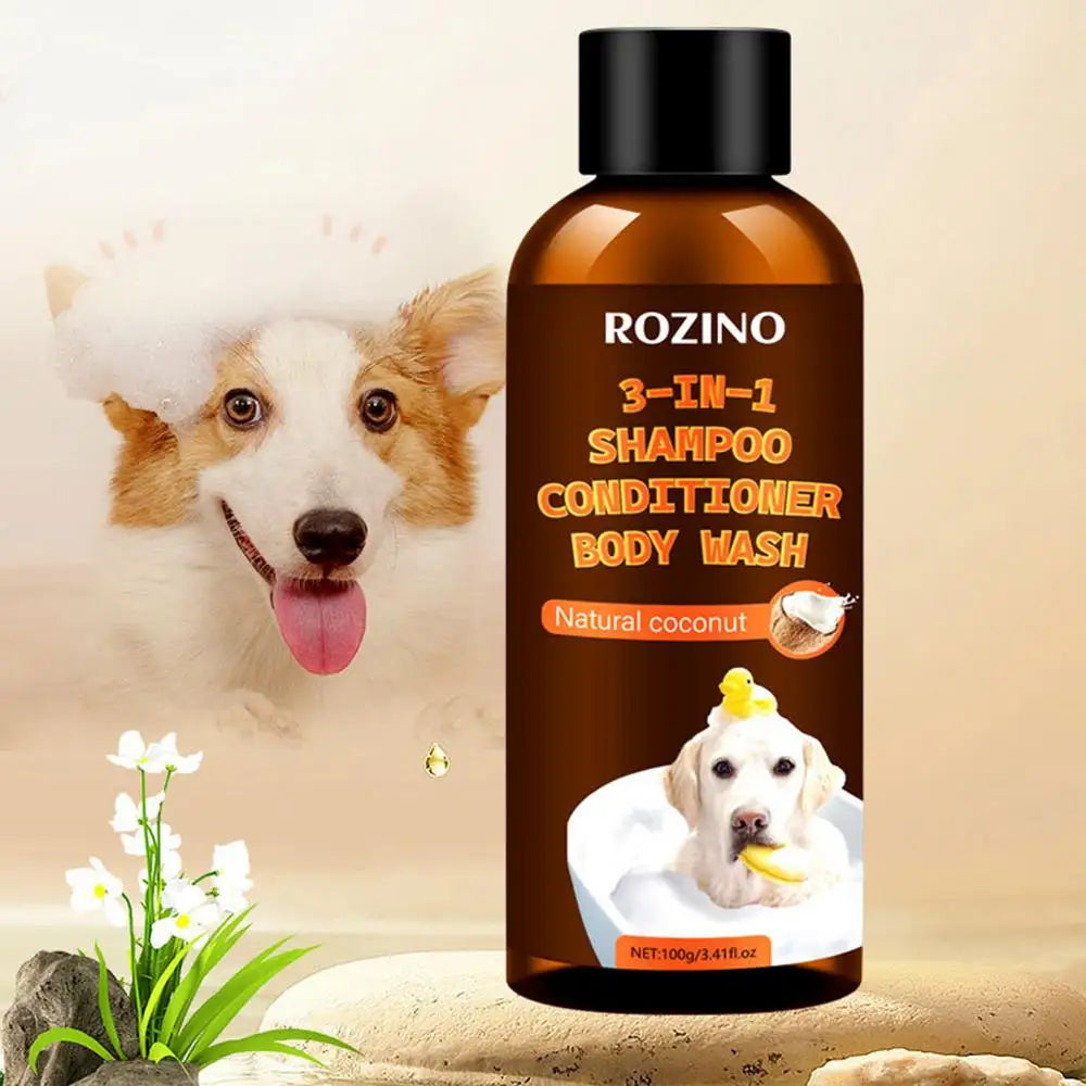 3-in-1 Dog Shampoo & Conditioner – Organic Coconut Odor Eliminator