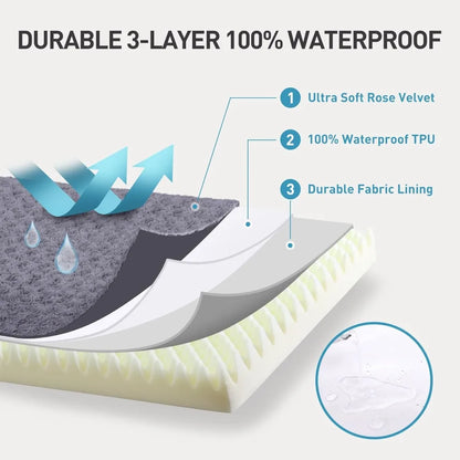 Jumbo Waterproof Dog Bed – Extra Large Washable Pet Bed with Removable Cover (47×29)