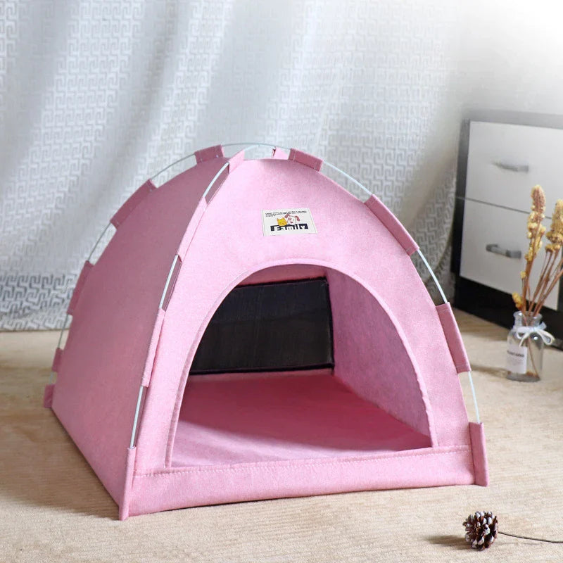 Foldable Cat & Dog Tent House – Breathable Outdoor Portable Pet Bed
