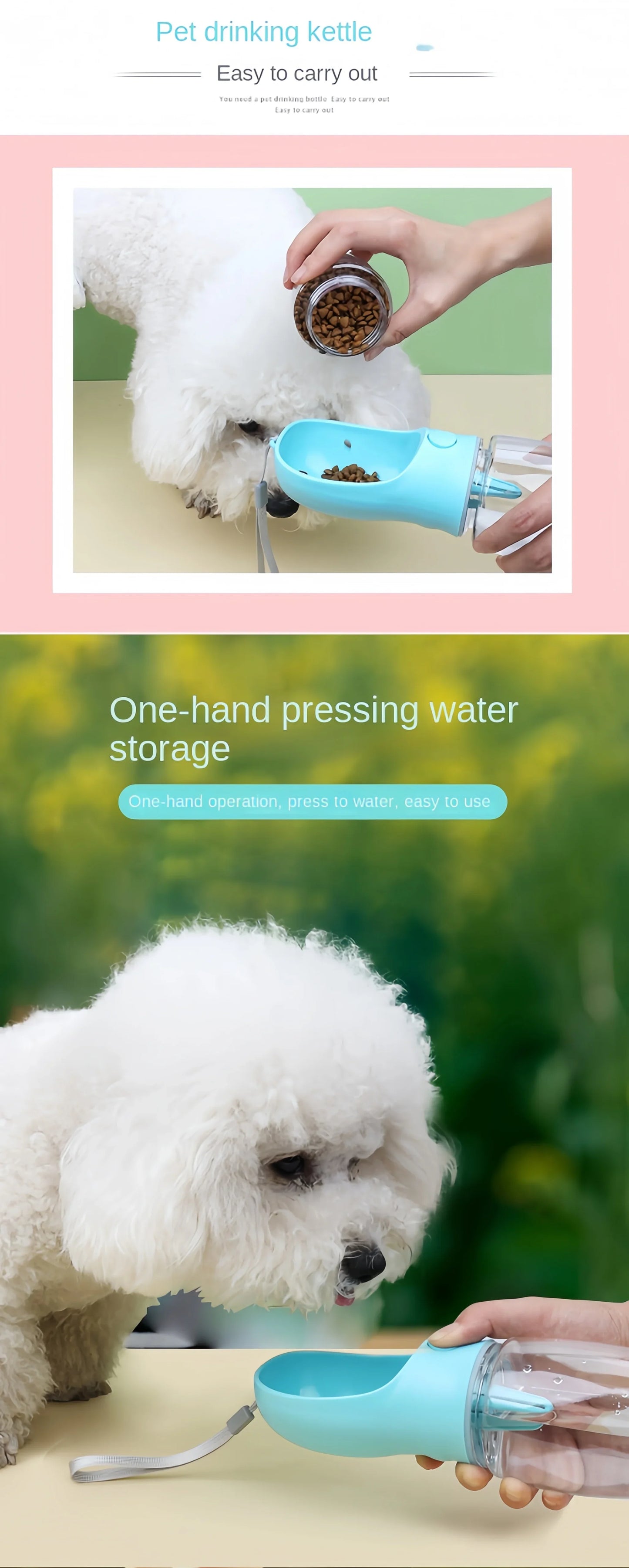 Portable Pet Water Bottle – Food & Water Container for Outdoor Travel