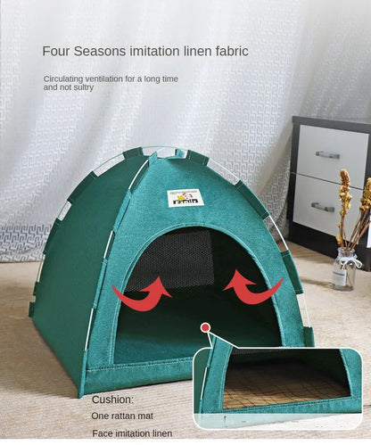 Foldable Cat & Dog Tent House – Breathable Outdoor Portable Pet Bed