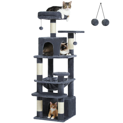 Large Cat Tree & Tower – Multi-Level with Hammock, Condos & Scratching Posts