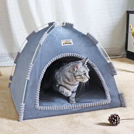 Foldable Cat & Dog Tent House – Breathable Outdoor Portable Pet Bed