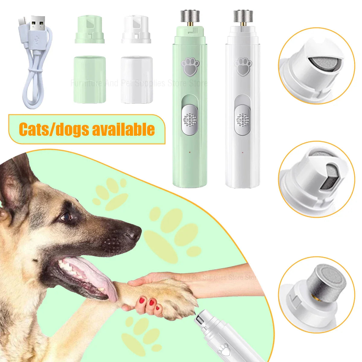 Electric Dog Nail Grinder – USB Rechargeable