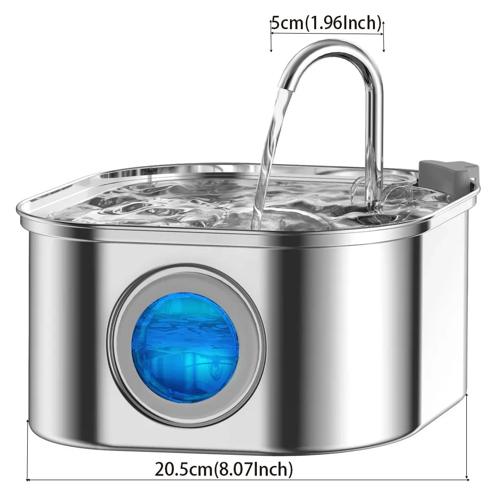 3.2L Stainless Steel Pet Water Feeder