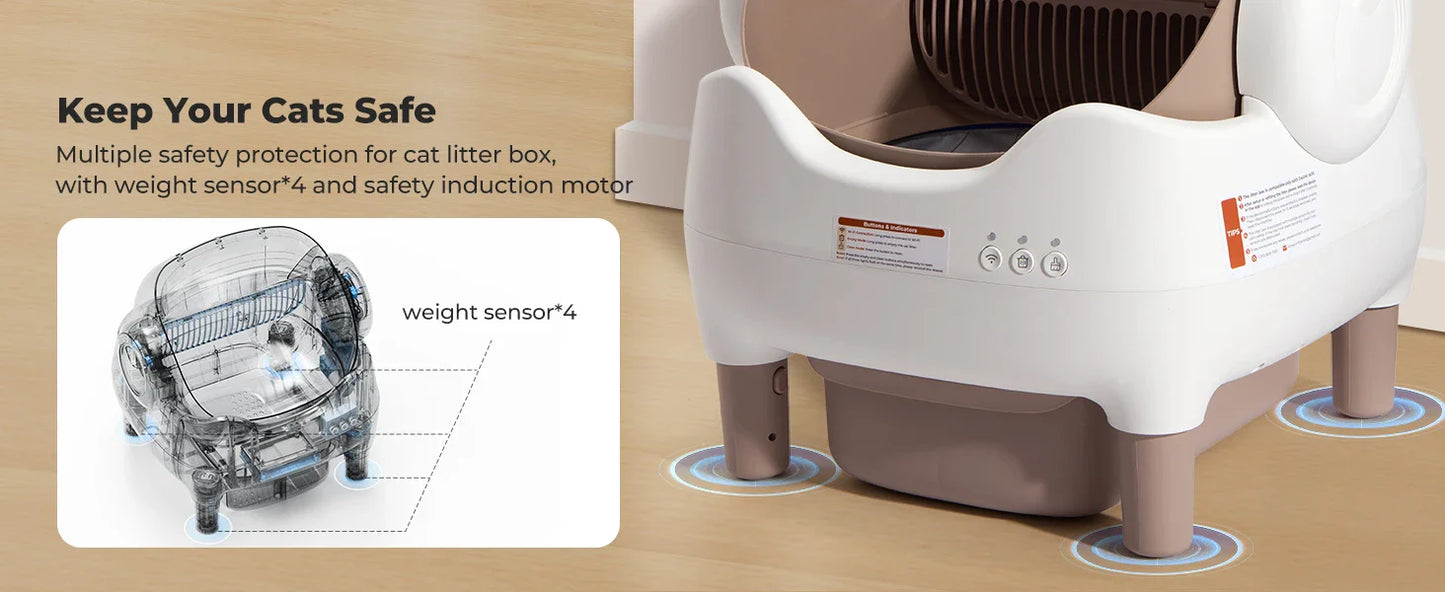 Self-Cleaning Automatic Cat Litter Box – APP Control & Odor-Free Bin