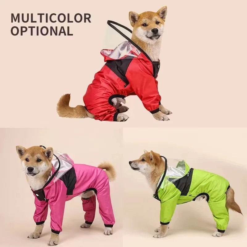 The Dog Face Waterproof Raincoat – Reflective Jumpsuit for Dogs