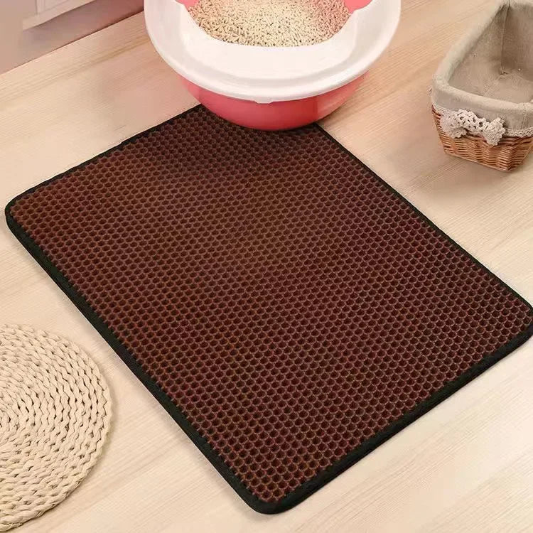 Double-Layer Cat Litter Mat – Waterproof