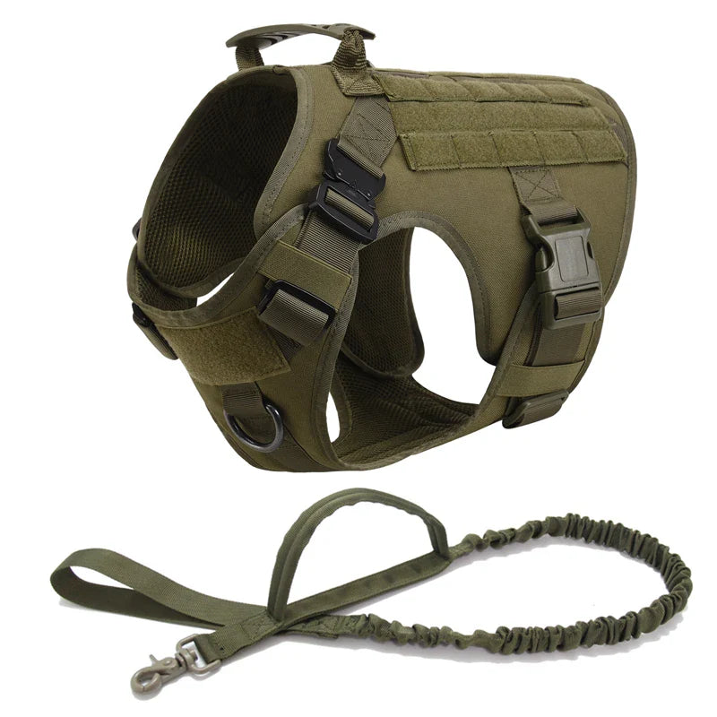Tactical Dog Harness & Leash – Large Breeds