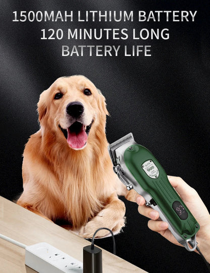 Professional Dog Hair Clipper – All-Metal Rechargeable Low-Noise Trimmer