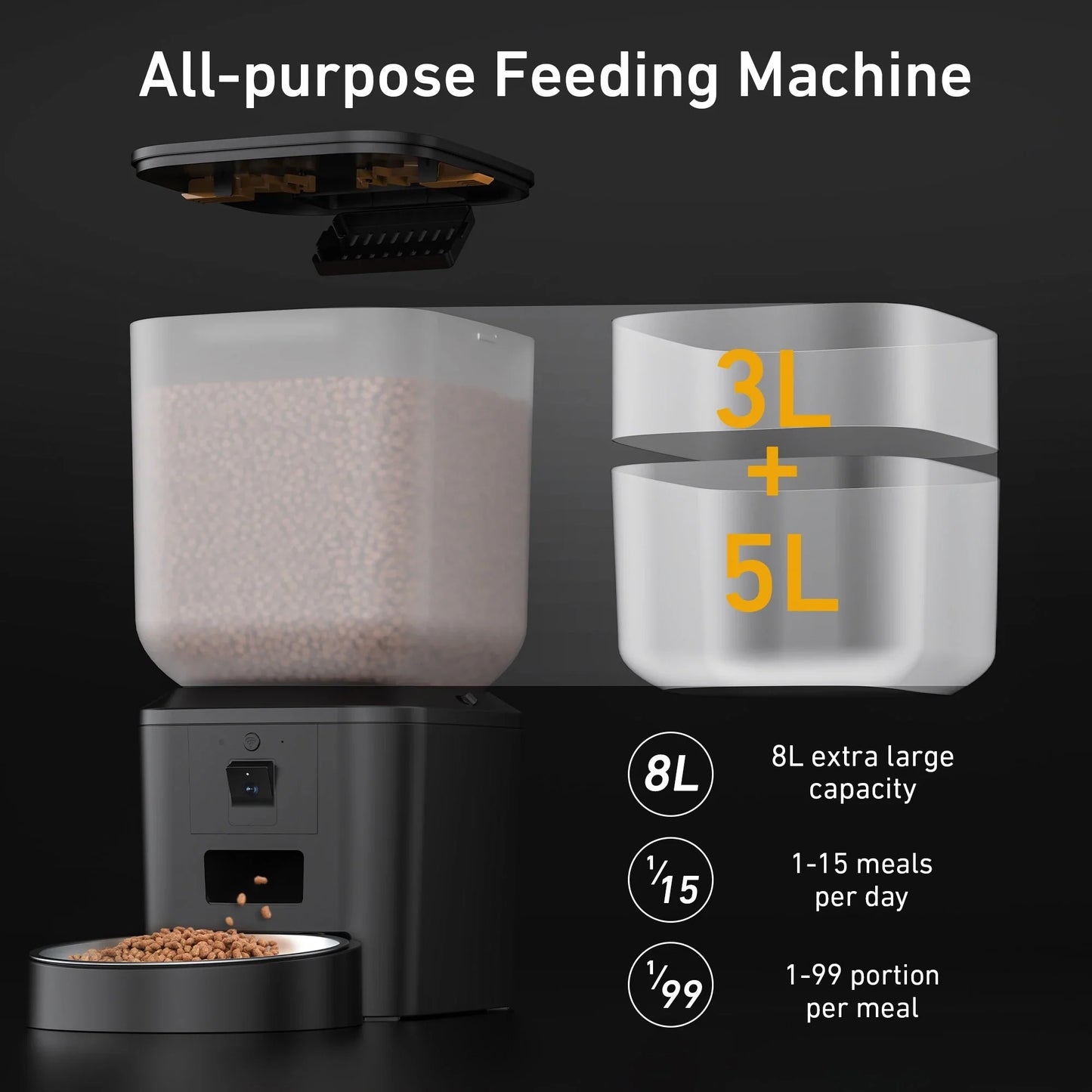 Automatic Cat Feeder 8L – 1080p Camera WiFi