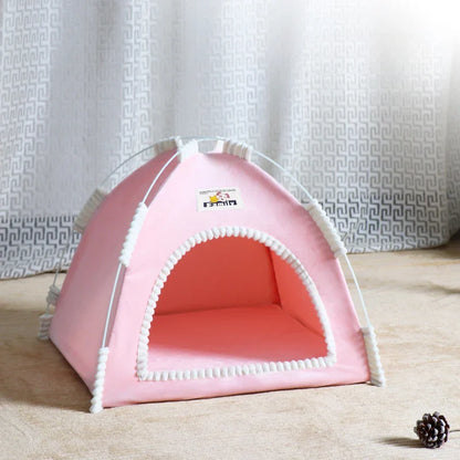 Foldable Cat & Dog Tent House – Breathable Outdoor Portable Pet Bed