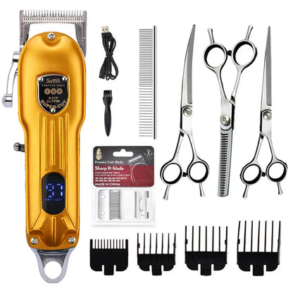 Professional Dog Hair Clipper – All-Metal Rechargeable Low-Noise Trimmer