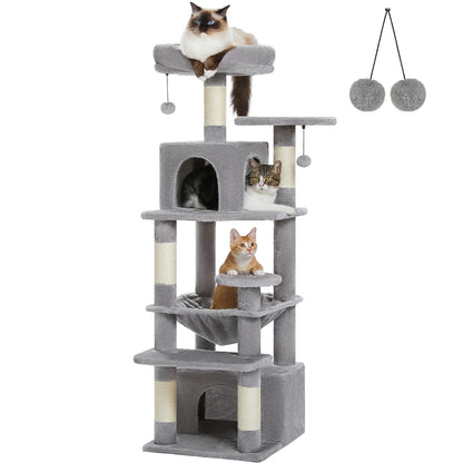 Large Cat Tree & Tower – Multi-Level with Hammock, Condos & Scratching Posts