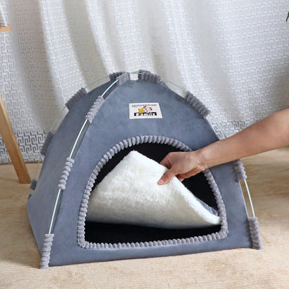 Foldable Cat & Dog Tent House – Breathable Outdoor Portable Pet Bed