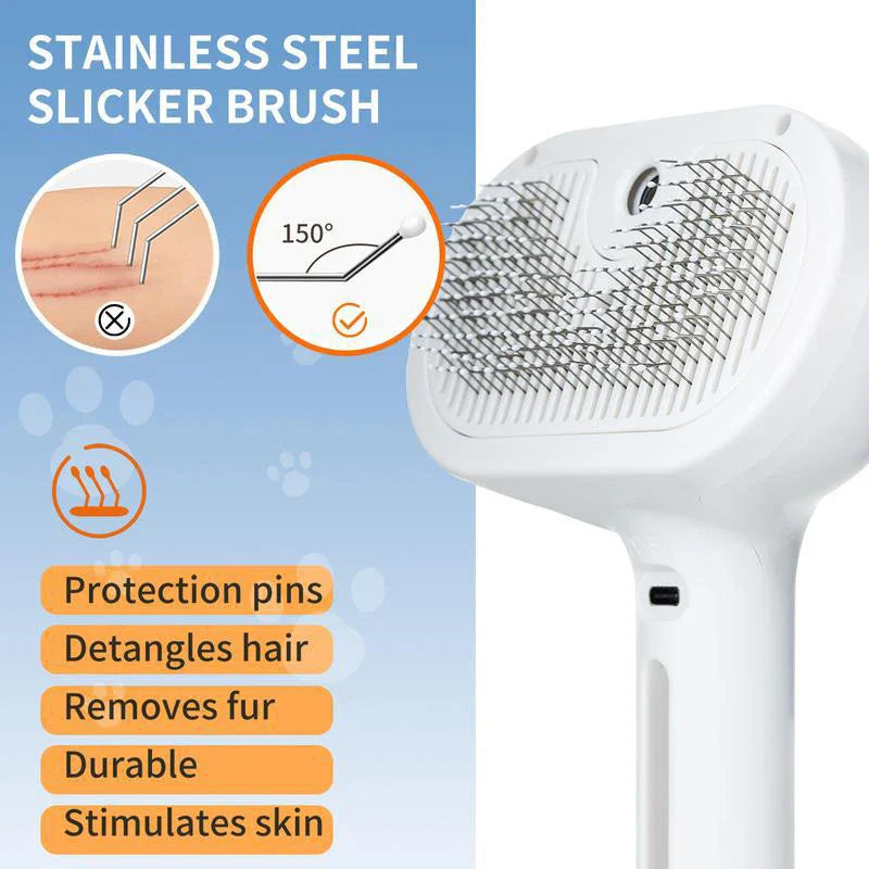USB Dog Steam Massage Comb – Soft Teeth