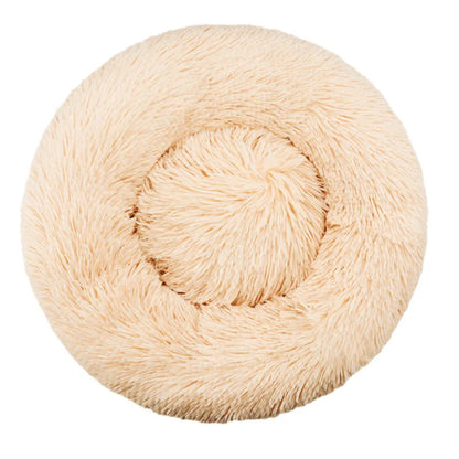 Round Plush Dog & Cat Bed – Winter Warm
