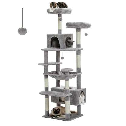 Large Cat Tree & Tower – Multi-Level with Hammock, Condos & Scratching Posts