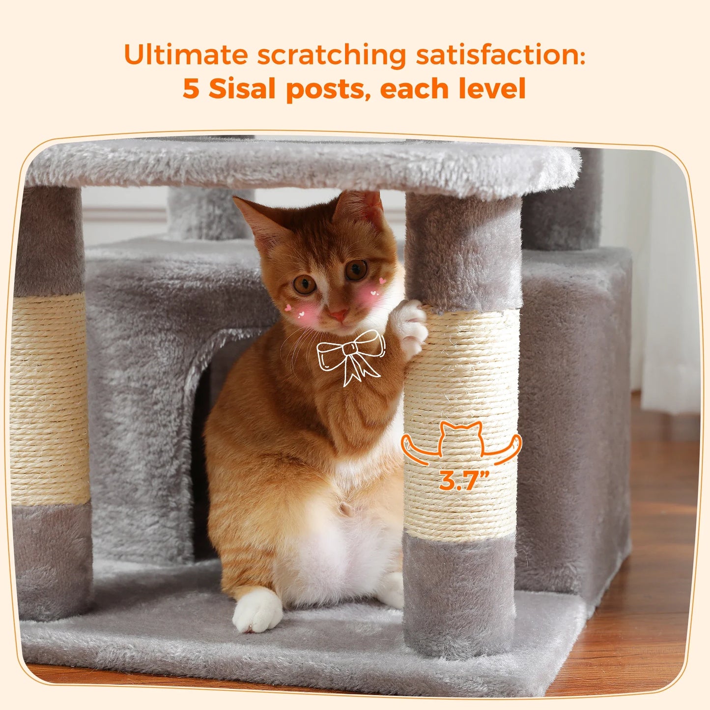 Large Cat Tree & Tower – Multi-Level with Hammock, Condos & Scratching Posts