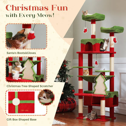 Large Cat Tree & Tower – Multi-Level with Hammock, Condos & Scratching Posts