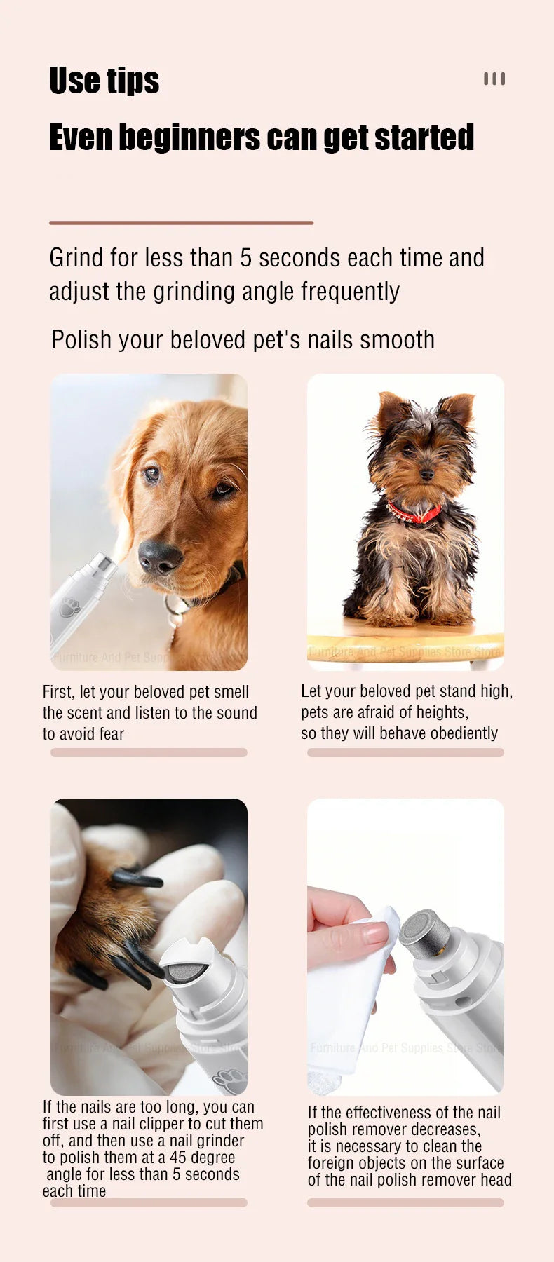 Electric Dog Nail Grinder – USB Rechargeable