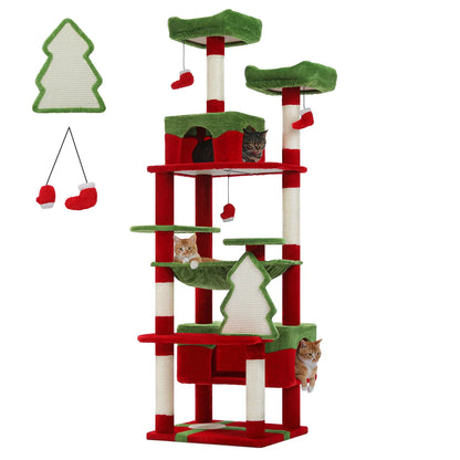 Large Cat Tree & Tower – Multi-Level with Hammock, Condos & Scratching Posts