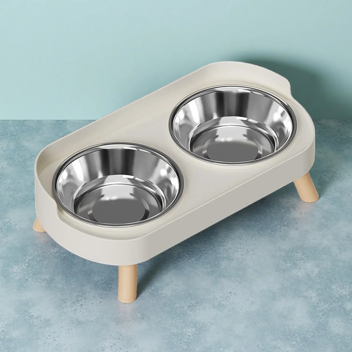 Elevated Dual Pet Feeder w/ Neck Support