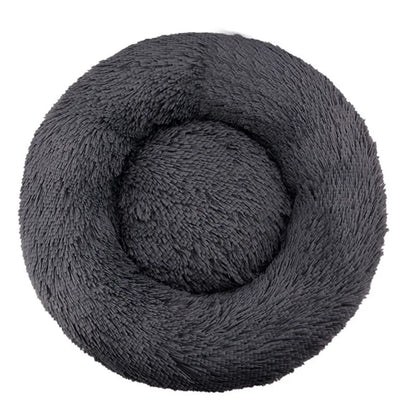 Round Plush Dog & Cat Bed – Winter Warm