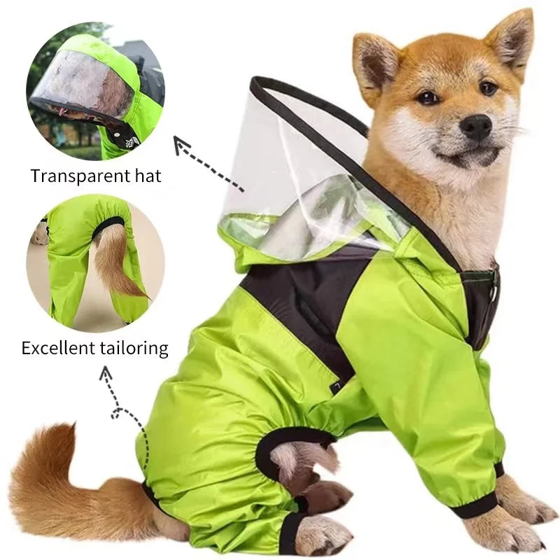 The Dog Face Waterproof Raincoat – Reflective Jumpsuit for Dogs