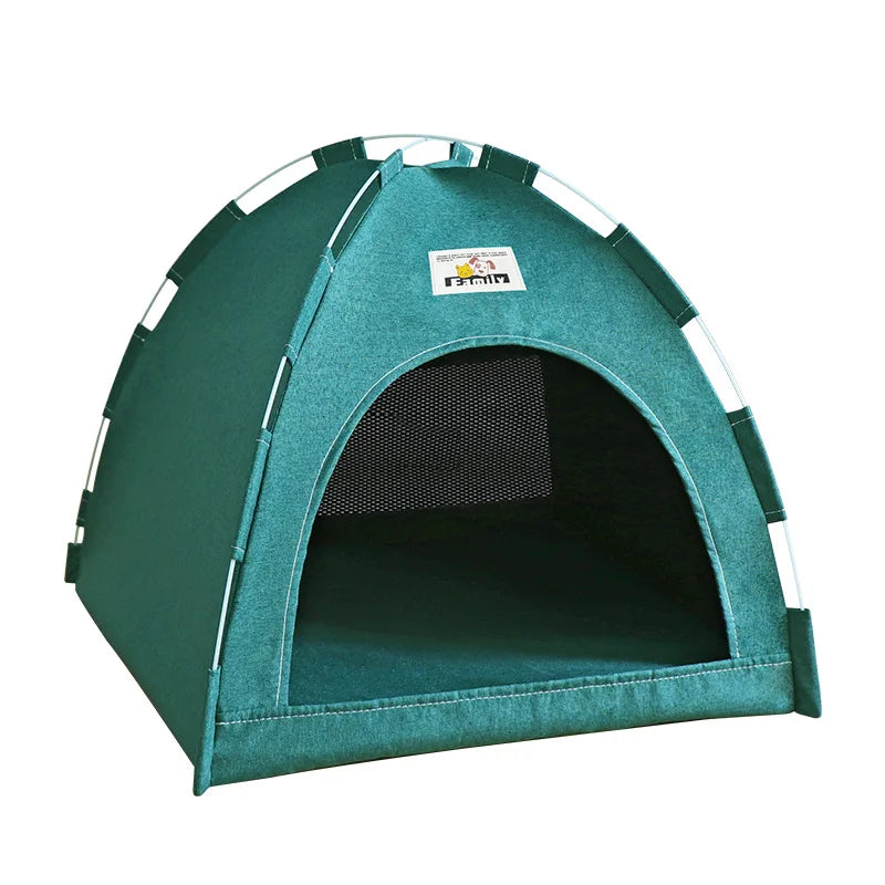 Foldable Cat & Dog Tent House – Breathable Outdoor Portable Pet Bed