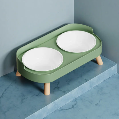 Elevated Dual Pet Feeder w/ Neck Support