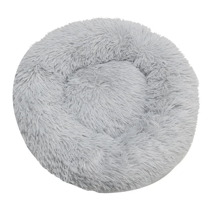 Round Plush Dog & Cat Bed – Winter Warm