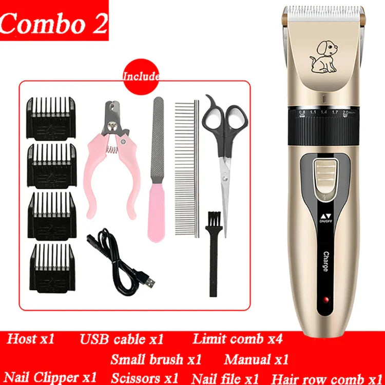 Pet Hair Clipper & Trimmer Set – Cordless Electric