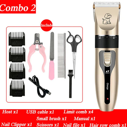 Pet Hair Clipper & Trimmer Set – Cordless Electric
