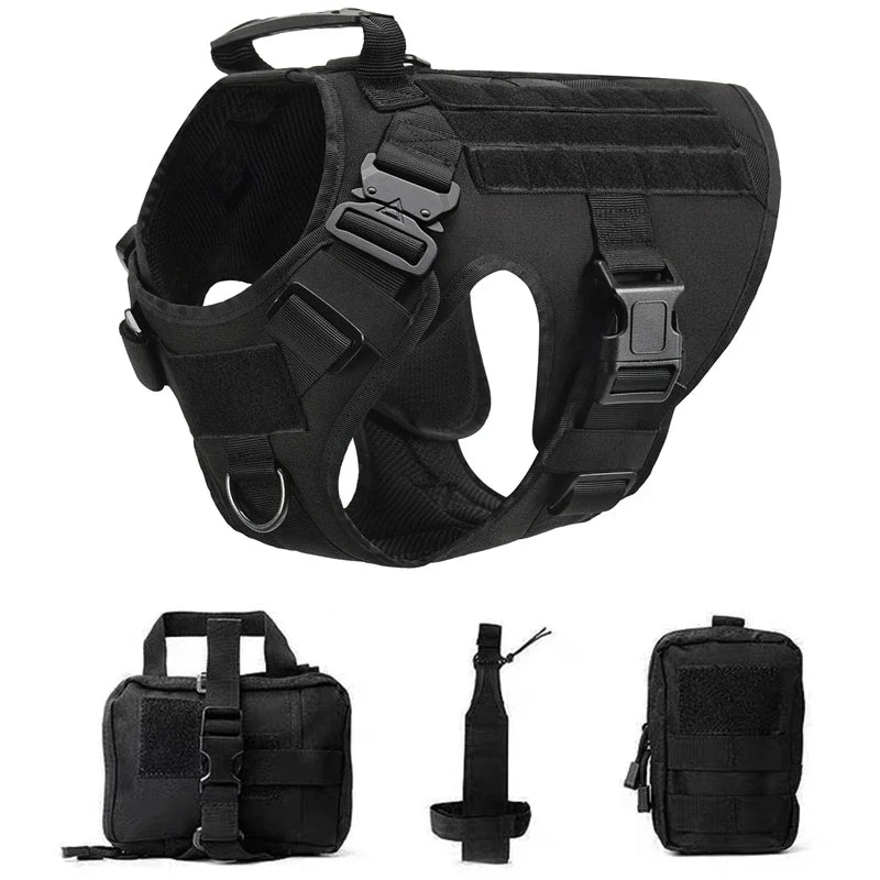 Tactical Dog Harness & Leash – Large Breeds
