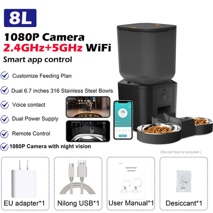 Automatic Cat Feeder 8L – 1080p Camera WiFi