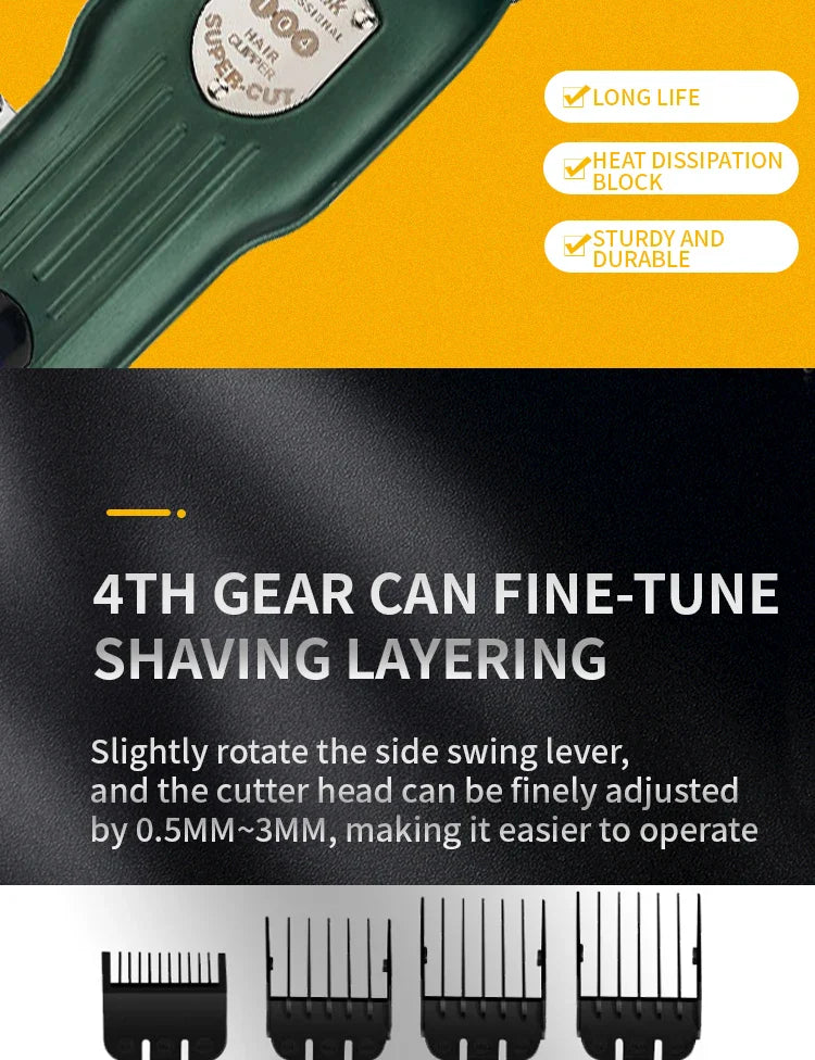 Professional Dog Hair Clipper – All-Metal Rechargeable Low-Noise Trimmer