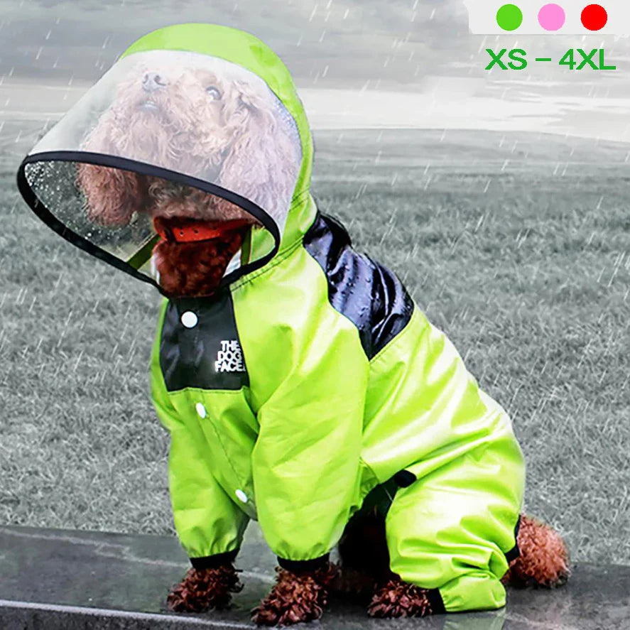 The Dog Face Waterproof Raincoat – Reflective Jumpsuit for Dogs