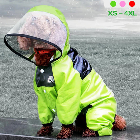 The Dog Face Waterproof Raincoat – Reflective Jumpsuit for Dogs