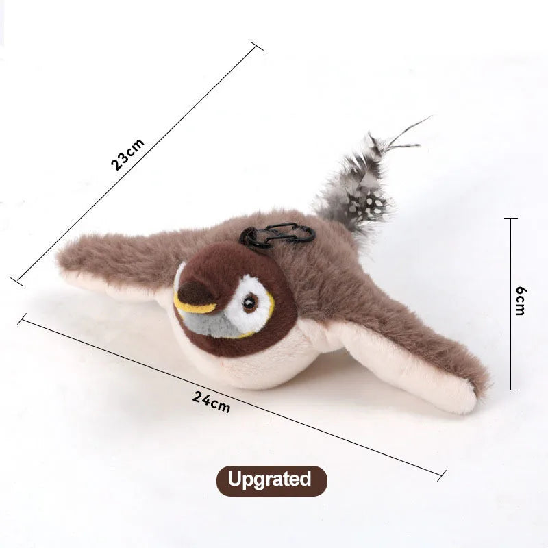 Rechargeable Flying Bird Cat Toy – Plush Catnip