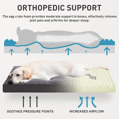 Jumbo Waterproof Dog Bed – Extra Large Washable Pet Bed with Removable Cover (47×29)