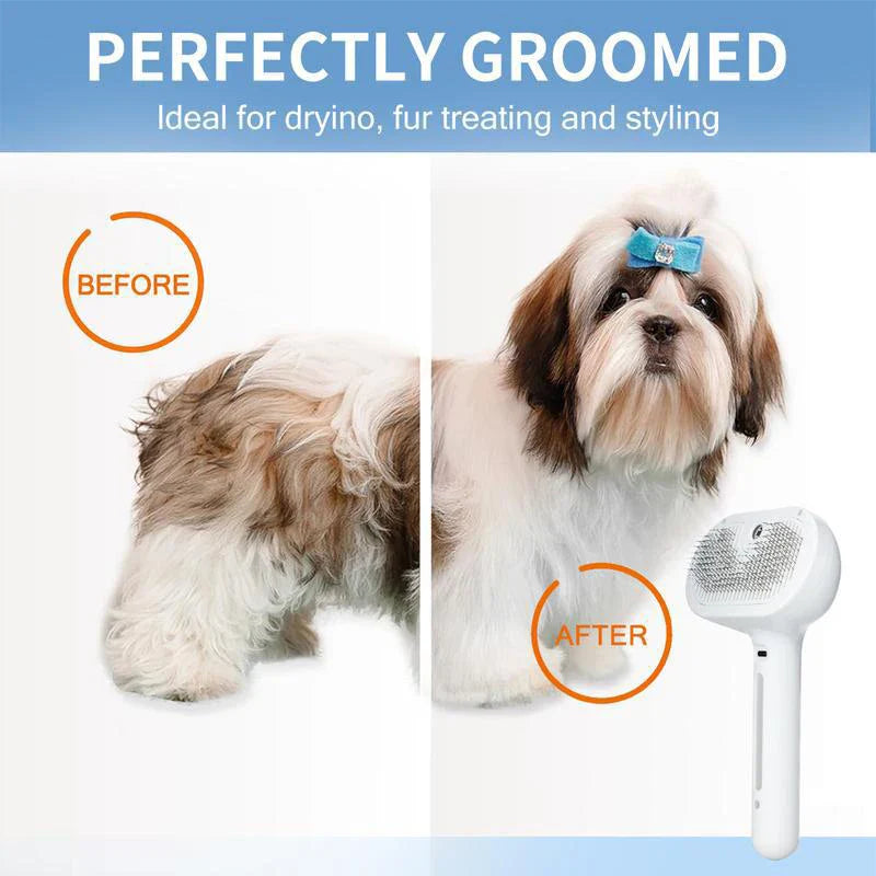 USB Dog Steam Massage Comb – Soft Teeth